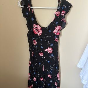 Off the shoulder floral high low dress